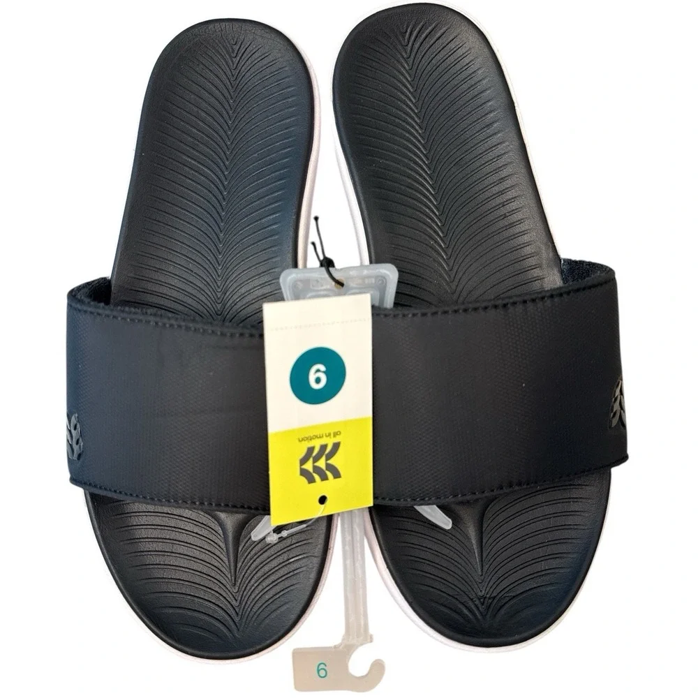 Men's Black Wesley Slides Slip On Comfort Sandals All In Motion Size‎ 9 NWT